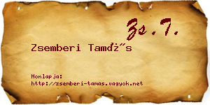 Zsemberi Tamás névjegykártya